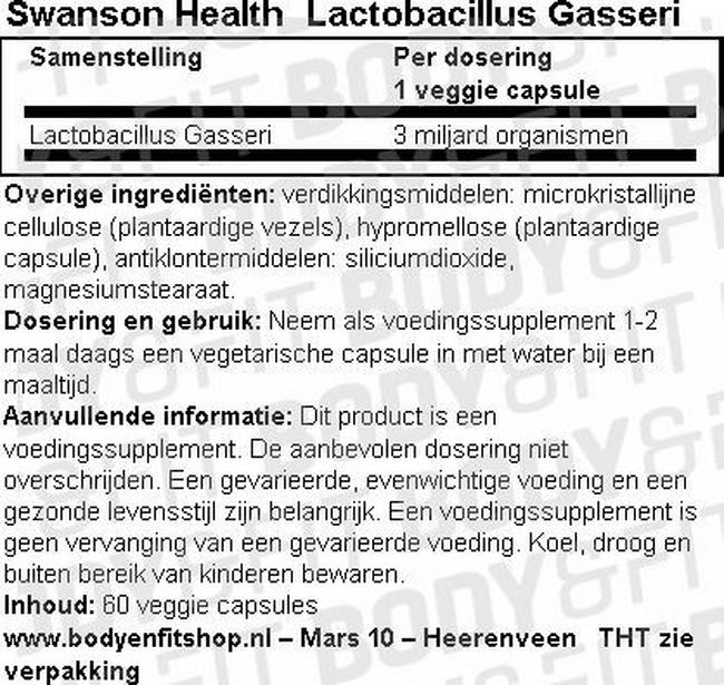Lactobacillus Gasseri Nutritional Information 1