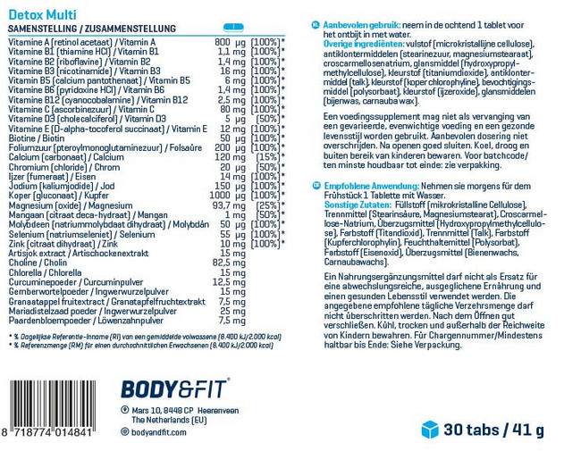 Detox Multi Nutritional Information 1