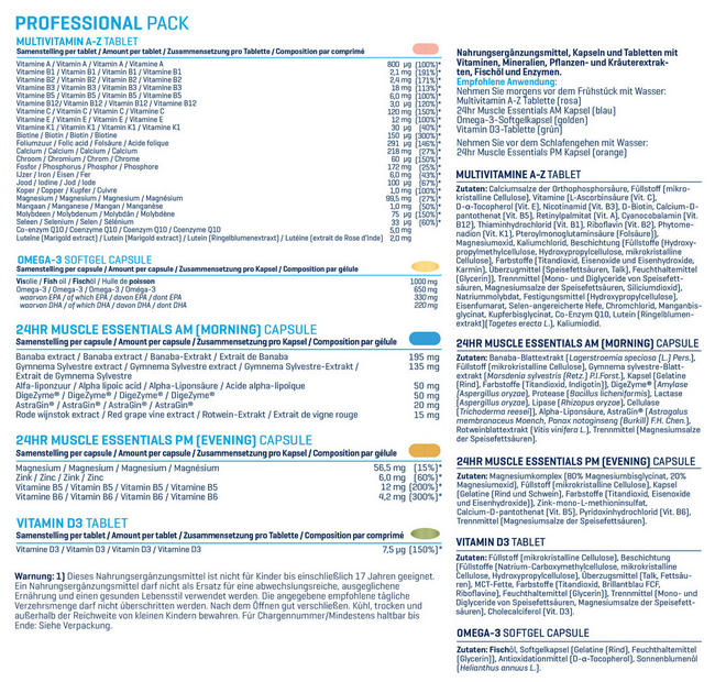 Professional Pack Nutritional Information 1