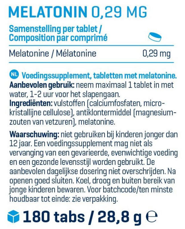 Melatonin Nutritional Information 1