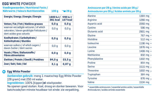 Egg White Protein Powder Nutritional Information 1