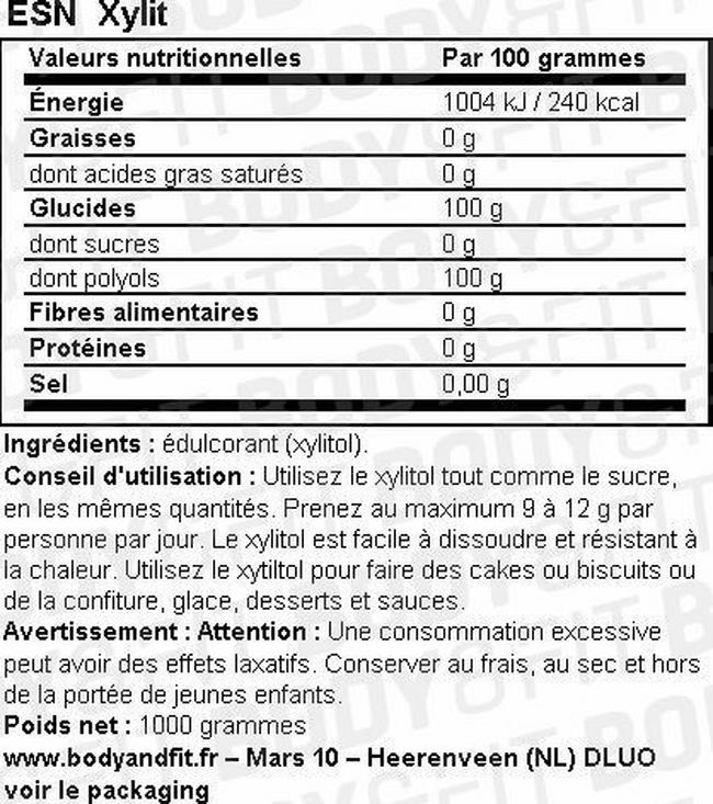 Xylit Nutritional Information 1
