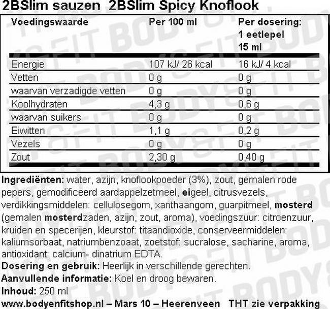 Spicy Knoflook Nutritional Information 1