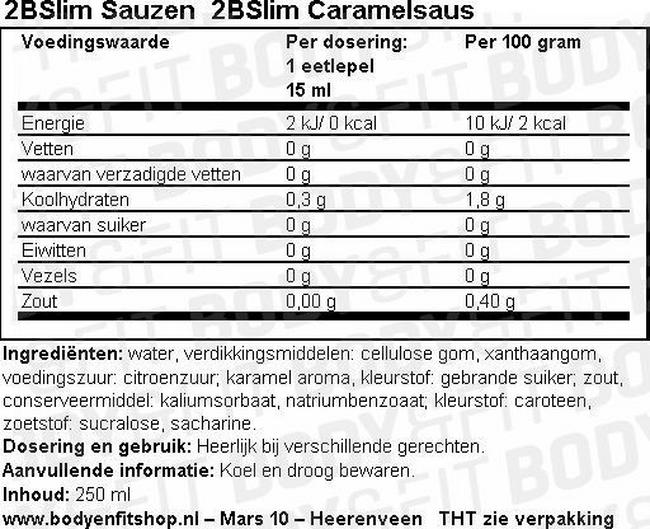 Karamel Saus Nutritional Information 1