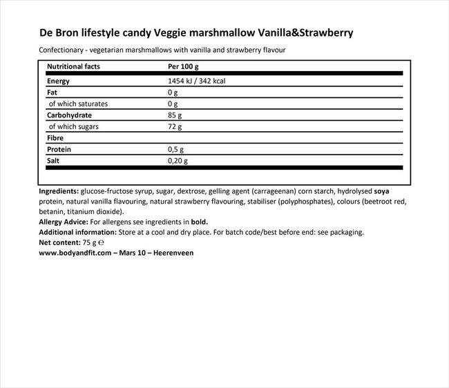 Marshmallows – Veggie Nutritional Information 1