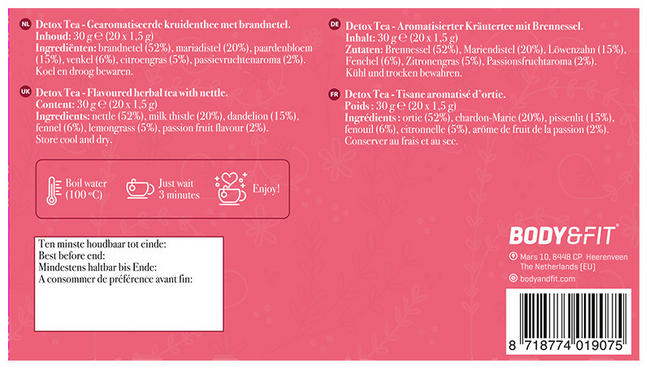 Detox-Tee Nutritional Information 1