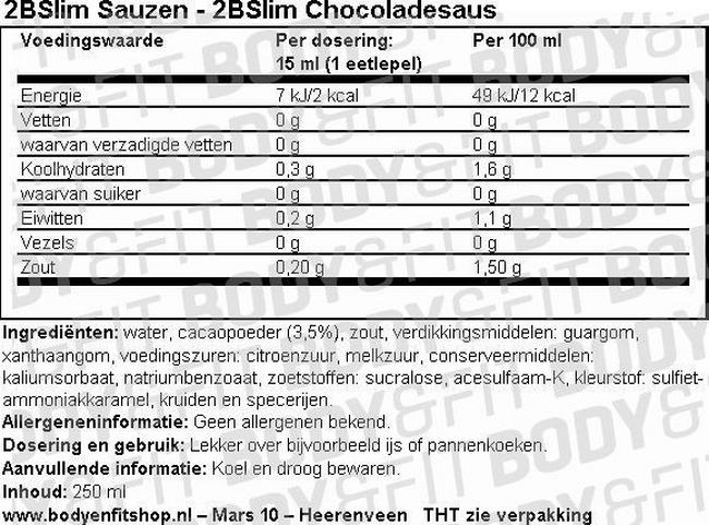 Chocolade Saus Nutritional Information 1
