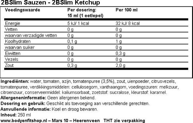 Ketchup Nutritional Information 1