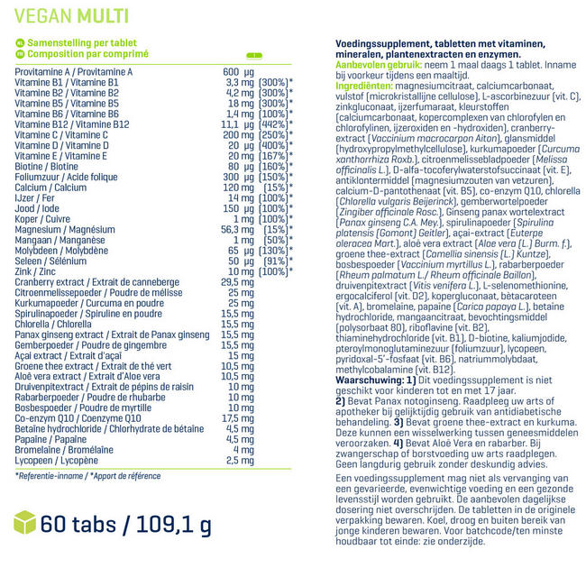 Vegan Multi Nutritional Information 1