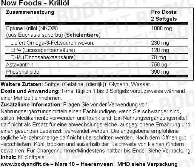 Krillöl 500 mg Nutritional Information 1