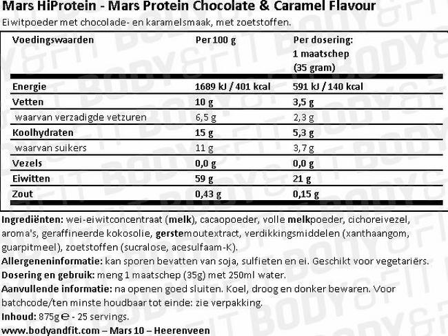 Mars Hiprotein Proteinriegel - Box (12X59g) Nutritional Information 1