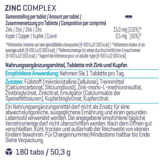 Zink-Komplex Nutritional Information 1