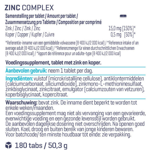 Zinc Complex Nutritional Information 1