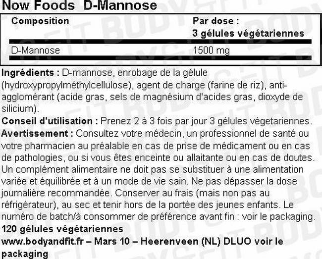 D-Mannose Nutritional Information 1