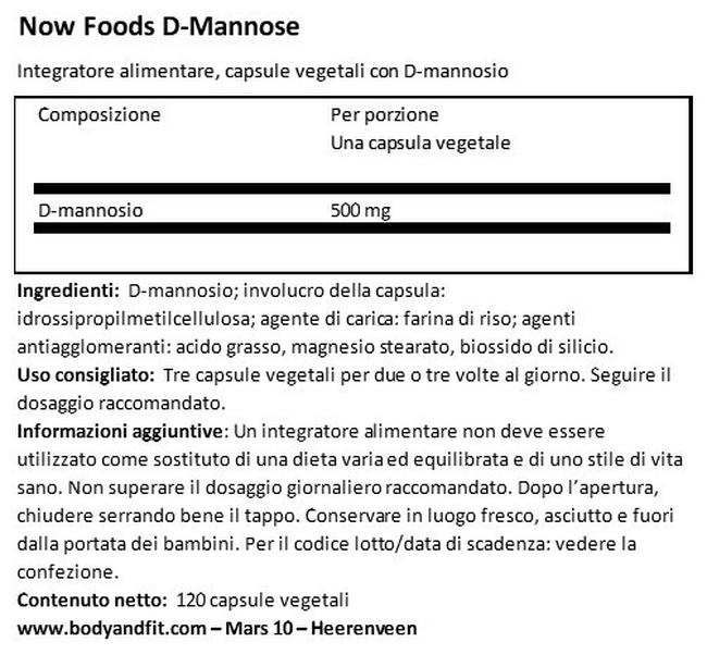 D-Mannose Nutritional Information 1