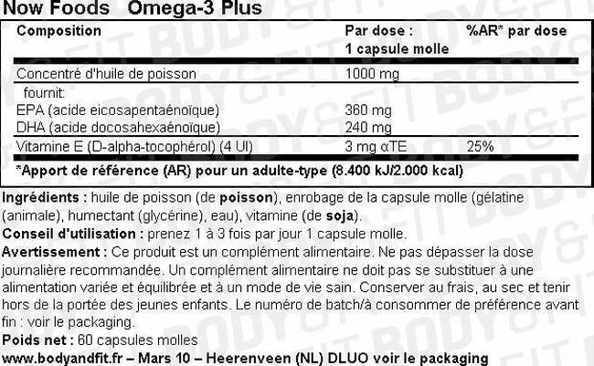 Omega-3 Plus Nutritional Information 1