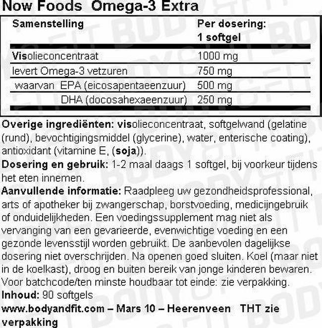 Omega-3 Extra Nutritional Information 1