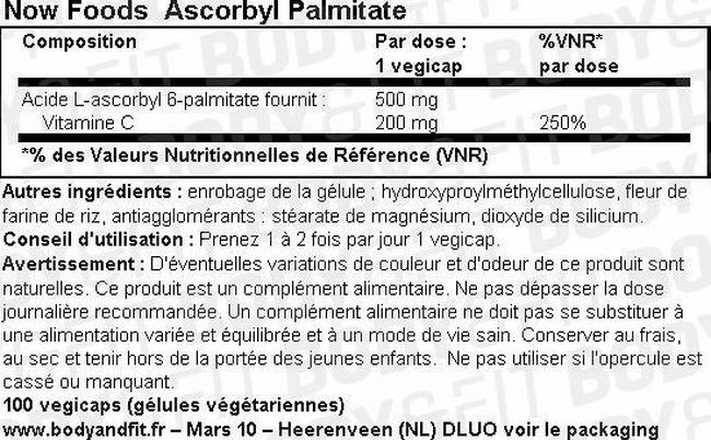 Ascorbyl Palmitate Nutritional Information 1