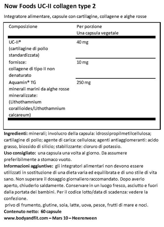 UC-II Nutritional Information 1