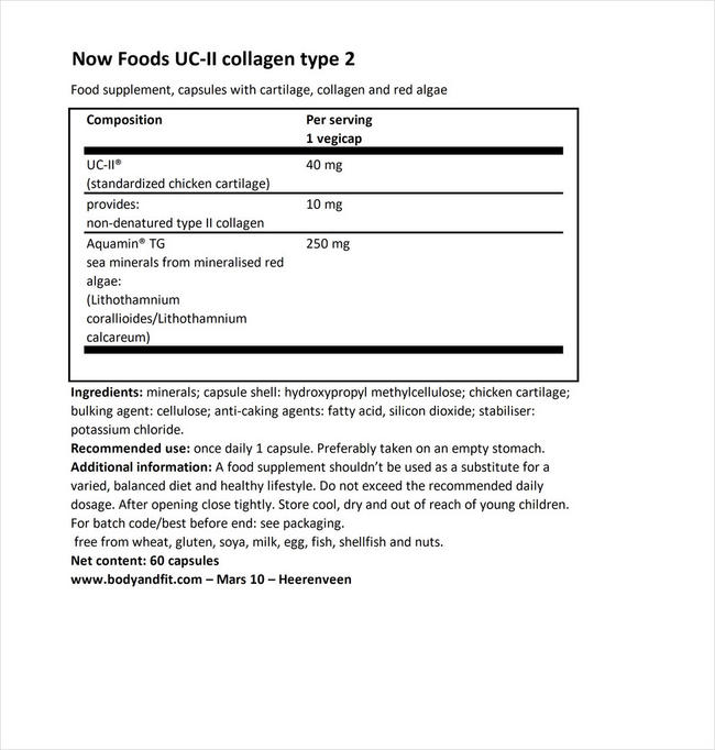 UC-II® Nutritional Information 1
