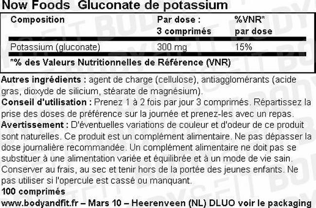 Kalium Gluconaat (potassium gluconate) Nutritional Information 1