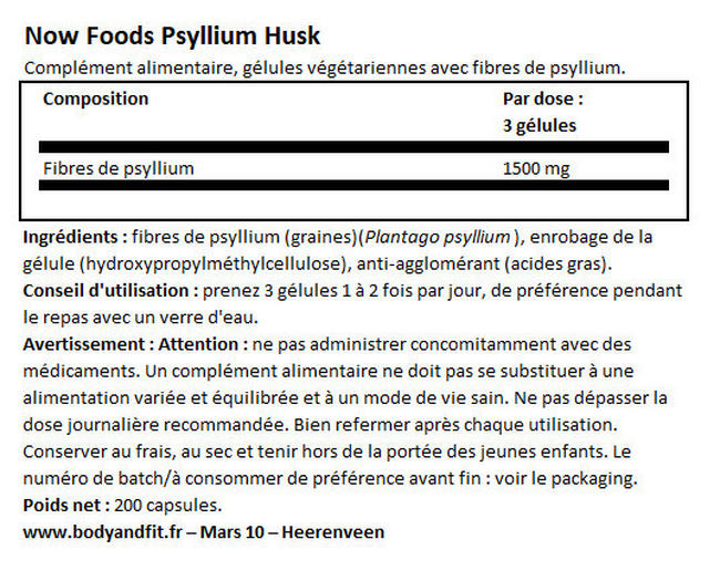 Psyllium Husk Nutritional Information 1