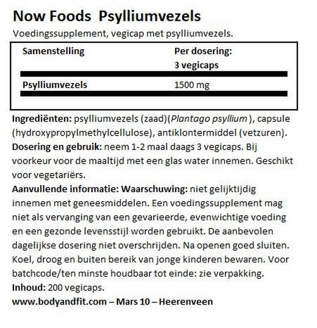 Psyllium Husk Nutritional Information 1
