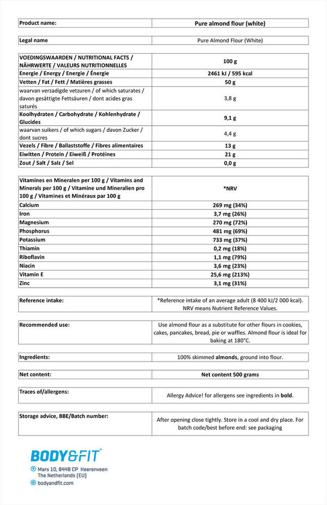Pure Almond Flour Nutritional Information 1