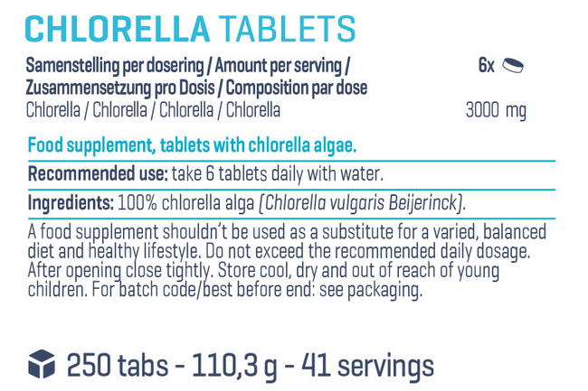 Chlorella Tablets Nutritional Information 1