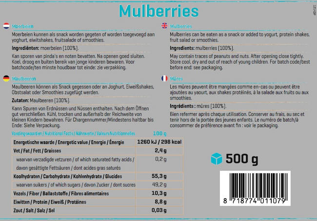 Pure Moerbeien Nutritional Information 1