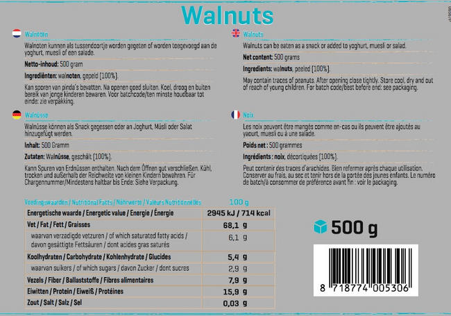 Walnoten Nutritional Information 1