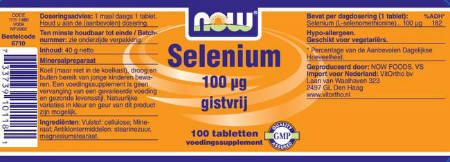 Now foods Selenium Nutritional Information 1