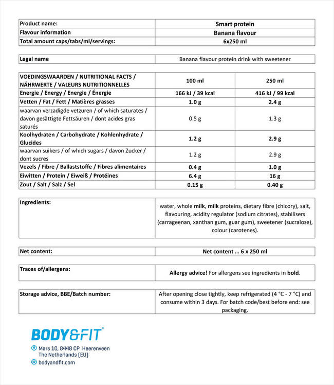 Smart Protein Drinks Nutritional Information 1