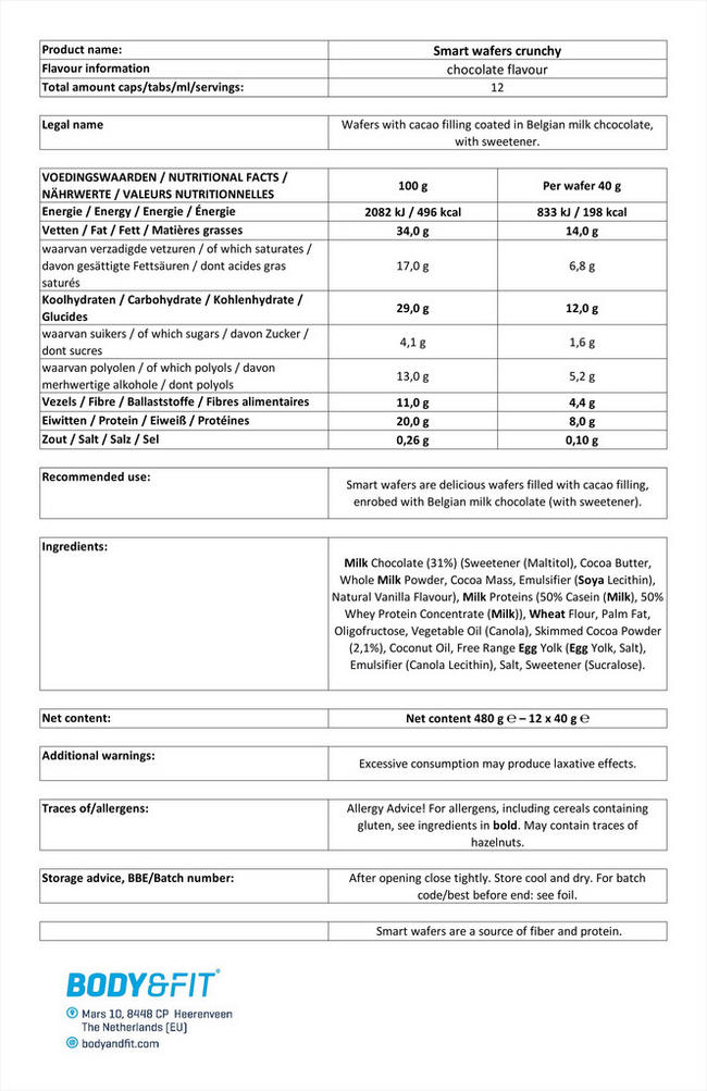 Smart Wafers Crunchy Nutritional Information 1