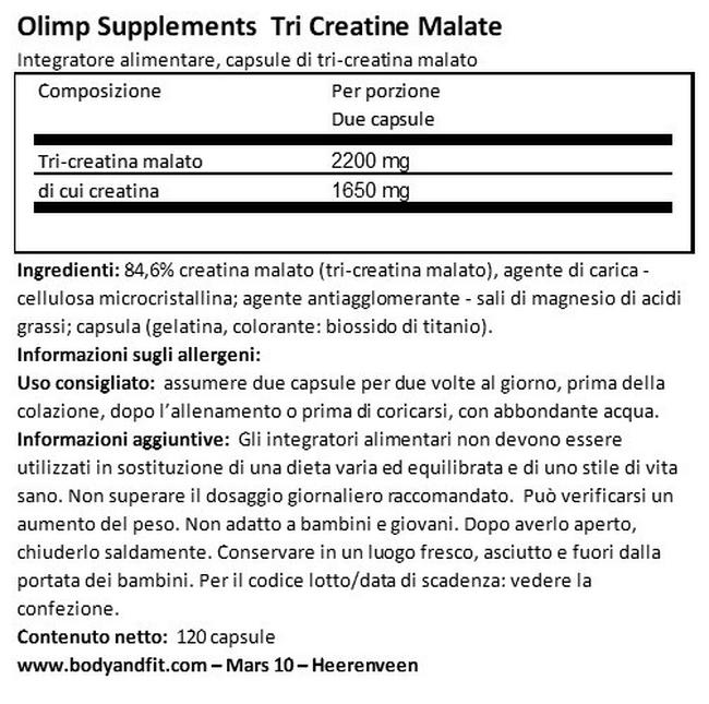 Tri Creatine Malate Nutritional Information 1