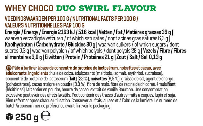 Whey Choco Nutritional Information 1